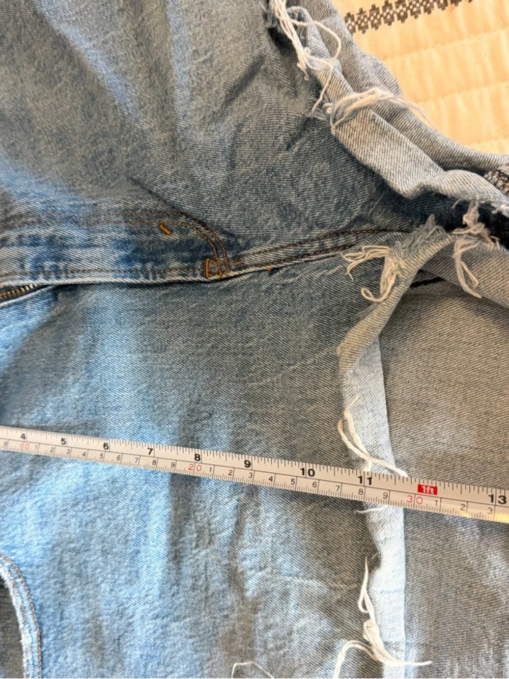 Abercrombie & Fitch Light Blue High-Rise Denim Shorts - Picture 4 of 5